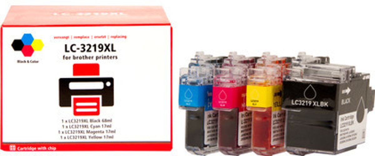 Brother LC-3219 XL Inktcartridge |Zwart|Cyaan|Magenta|Geel| - Pixeljet